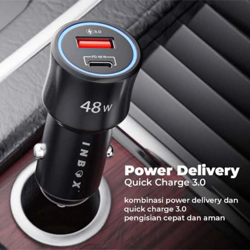 Charger Mobil CAR CHARGER INBOX PD - RRI 48 W dengan Teknologi Power Delivery