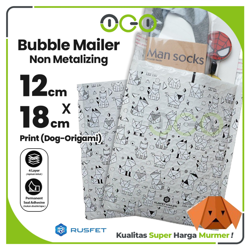 

Amplop Bubble Mailer Motif Doggy Origami 12 x 18 cm Harga Ecer Satuan / Amplop Packing Olshop Rusfet