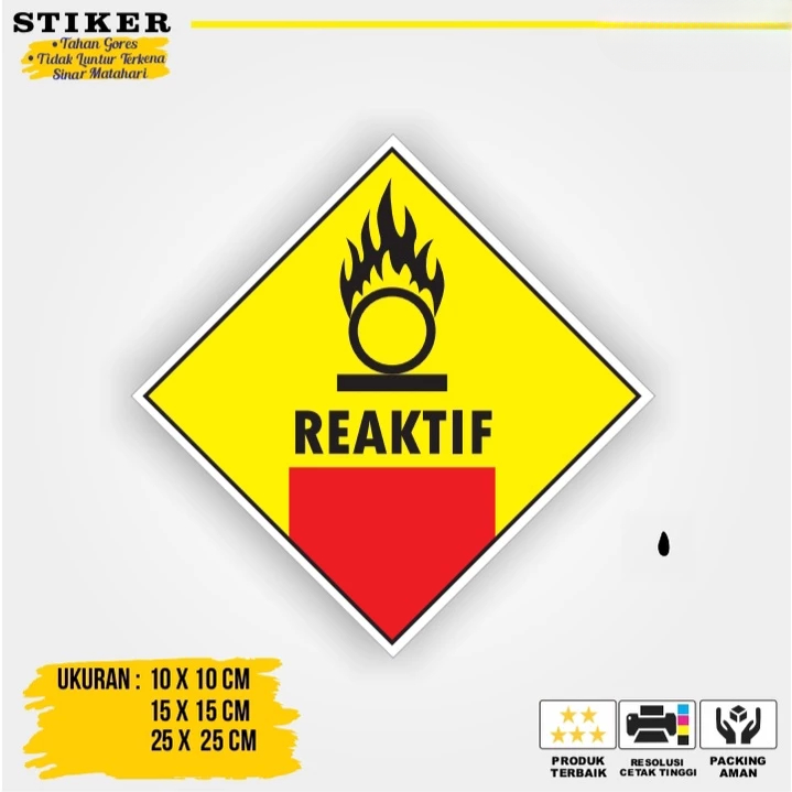 

Sticker B3 Hazmat Reaktif Simbol Label K3 Limbah
