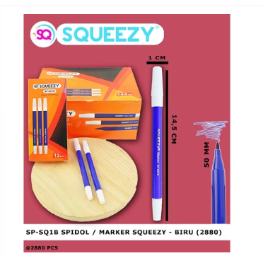 

Pack Marker Squeezy GP-SQ1A Hitam - GP-SQ1B Biru - GP-SQ1C Merah / PACK Isi 12 PCS