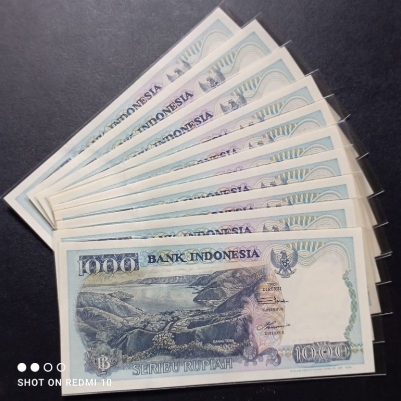 uang kertas kuno 1000 lompat batu tahun 1992 baru asli utuh