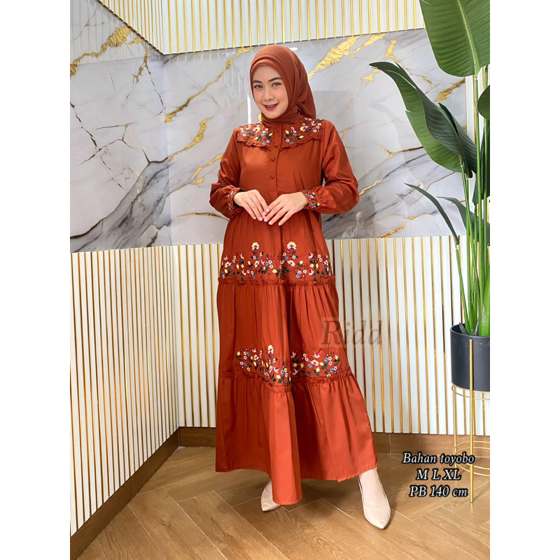 gamis bordir/haiza dress/adem