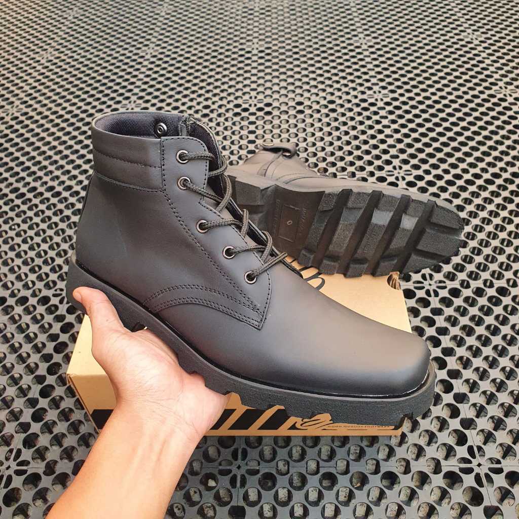 sepatu pria pdh radial full kulit tni abri security polri