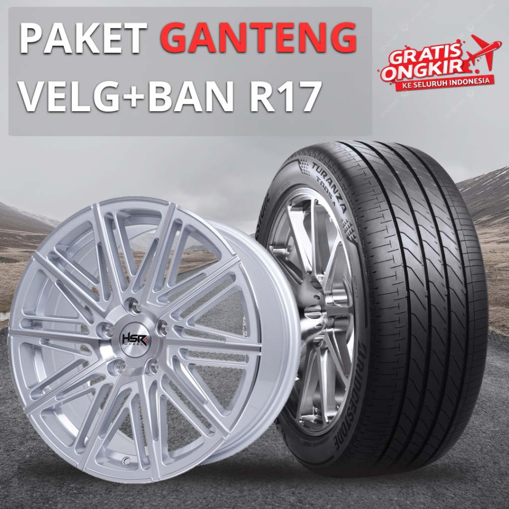 paketan velg mobil ring 17 hsr balige plush ban bridgeston turanza