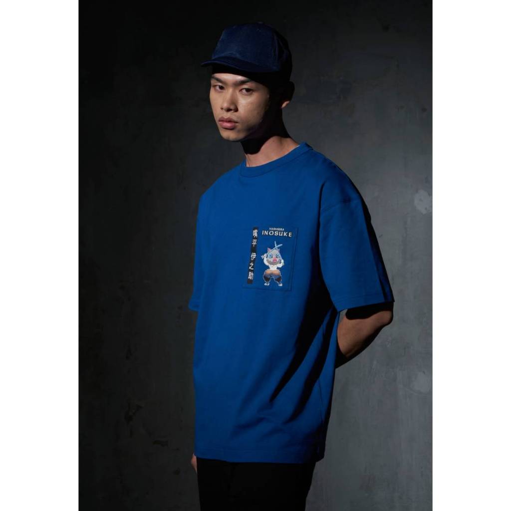 Demon Slayer Executive Inosuke Pocket T-Shirt Blue