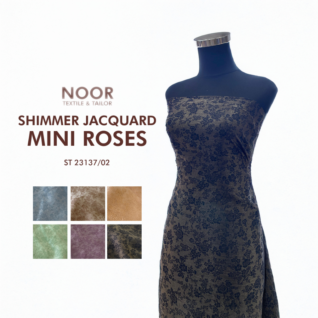 Silk | Shimmer Jacquard - Mini Roses | Silk Embos Print | Jacquard Premium | Kain Meteran