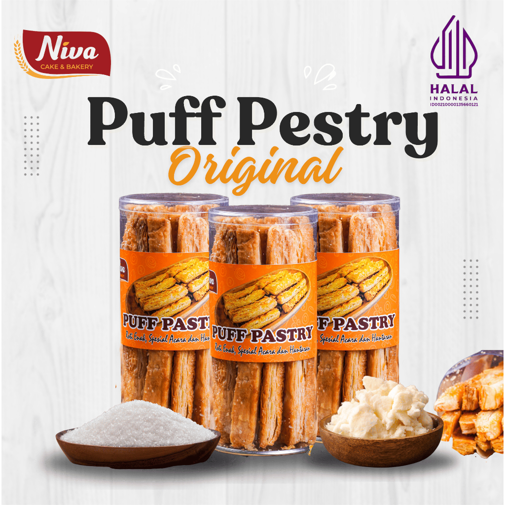 

Puff Pastry Renya , Camilan Lezat 300 gr, 100% Halal & Premium, Snack Enak untuk Santai , Guri & Manis