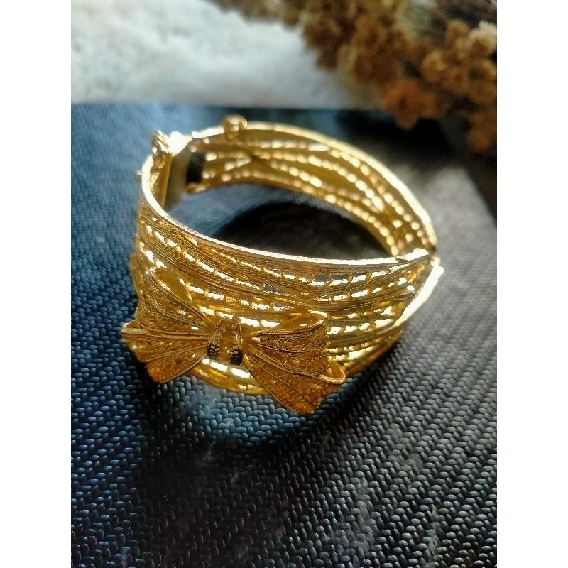 gelang pita handmade warna emas