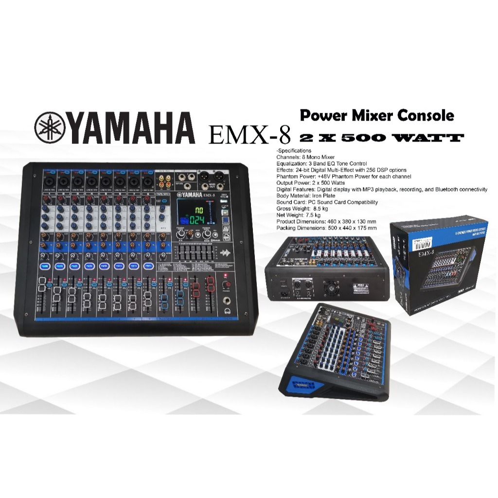 POWER MIXER EMX8 USB BLUETOOTH