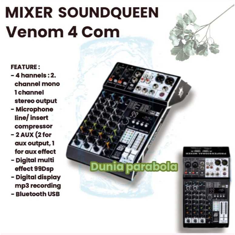 Mixer SOUNDQUEEN VENOM 4 COM MIXER 4 CHANNEL