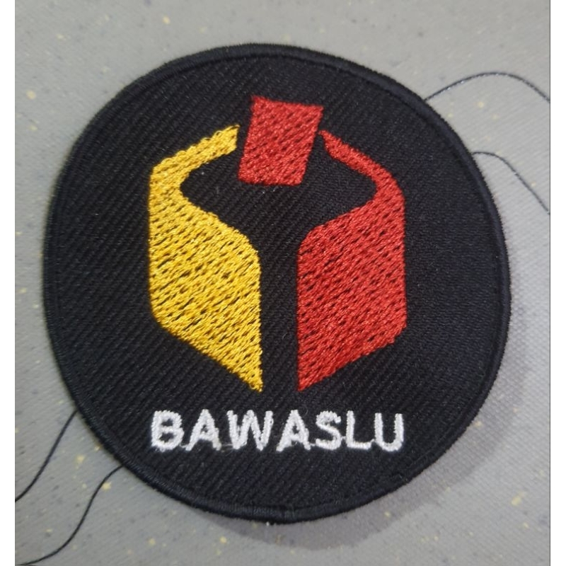 Bordir Logo BAWASLU HITAM BULAT