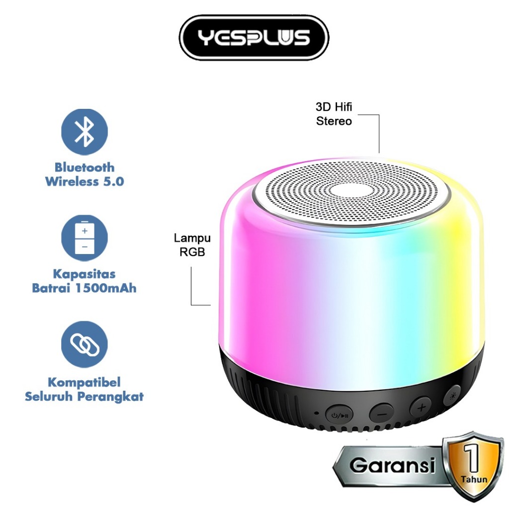 New Speaker Bluetooth YESPLUS YS-705 RGB TWS Speaker Hifi Bluetooth High Sound Quality