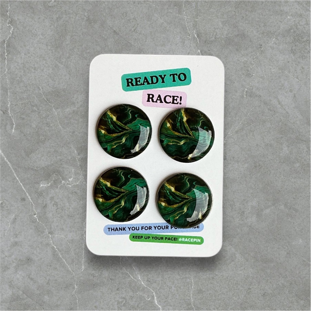 RacePin Magnet BIB Green Marble
