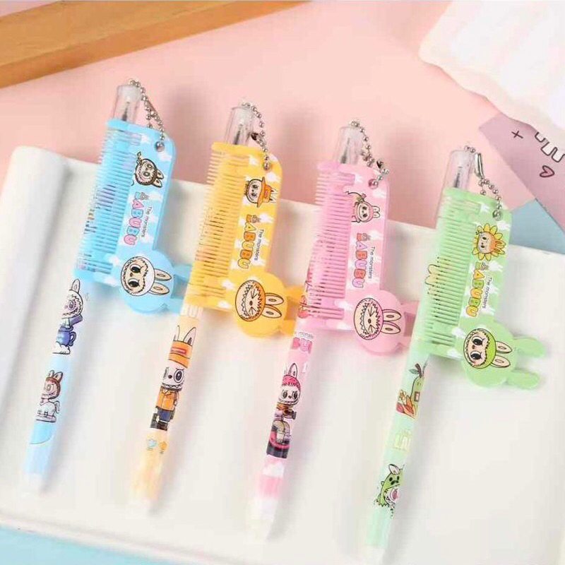 

(12 PCS) PULPEN GEL 9358 GANTUNGAN SISIR LABUBU / GEL PEN / PENA