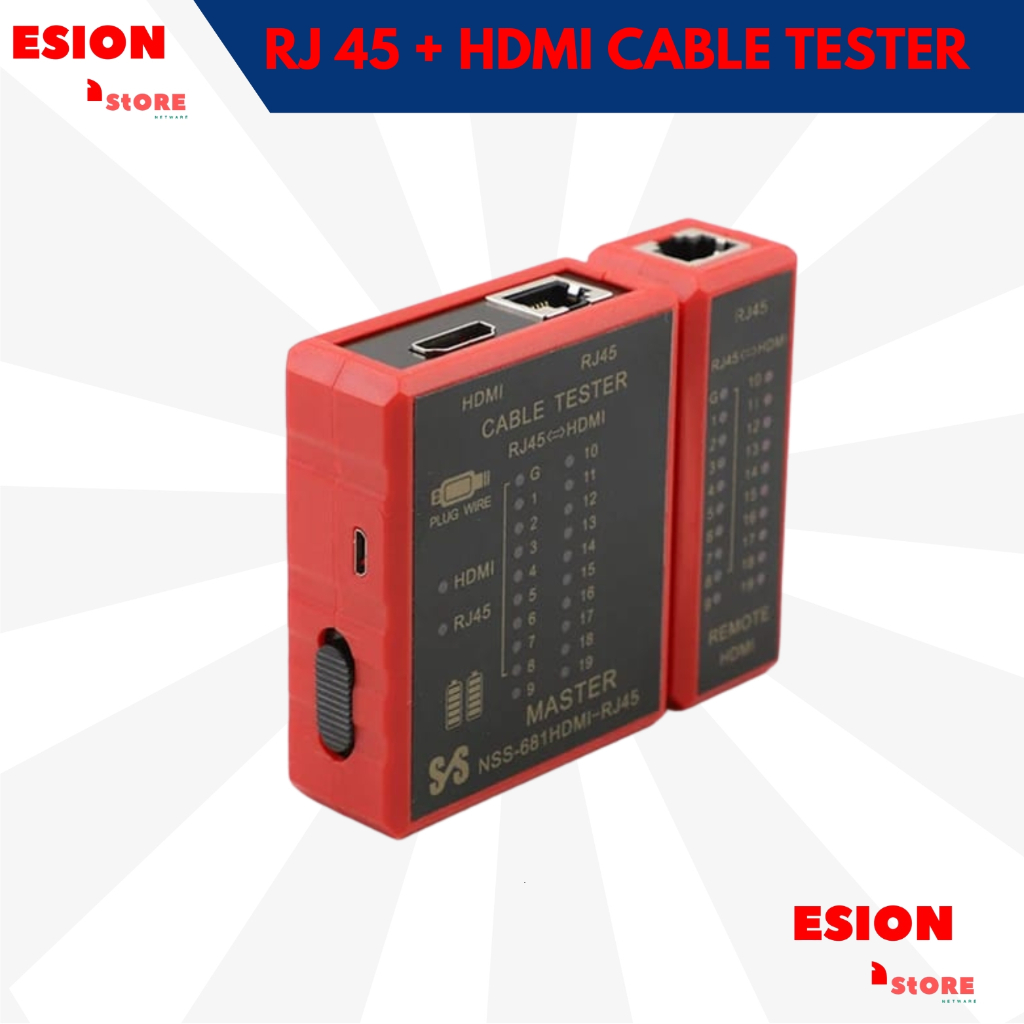 CABLE TESTER RJ45 + HDMI / HDMI TESTER RJ45 / LAN TESTER / HDMI LAN TESTER / KABEL LAN / HDMI TESTER