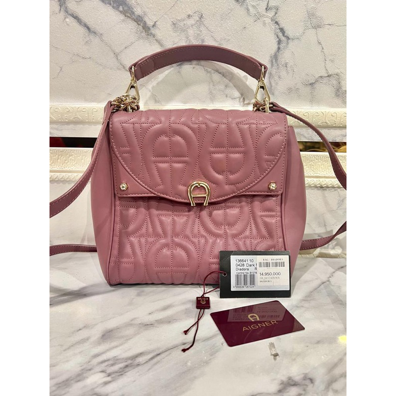 Aigner Diadora Dark Mauve Multiway bag tas ransel