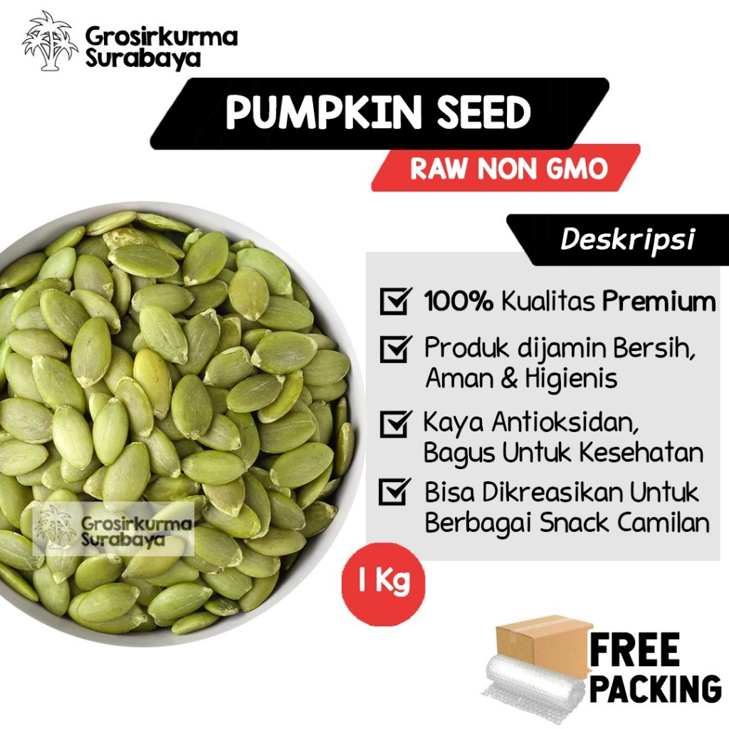 

PUMPKIN SEED 1KG BIJI LABU KUPAS ORGANIC ANTIOKSIDAN KUALITAS PREMIUM UNTUK CEMILAN SEHAT