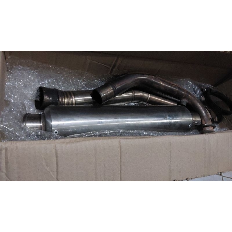 Knalpot wrx 1 set, pipa + silencer, gp ss k175 se + k3 ss 35 cm / untuk motor sonic