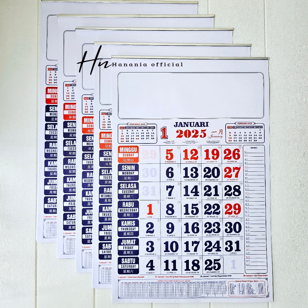 

KALENDER KERJA TAHUN 2025 MEDIUN 32 X 48 CHINA UMUM/ KALENDER MURAH TERBARU 2025