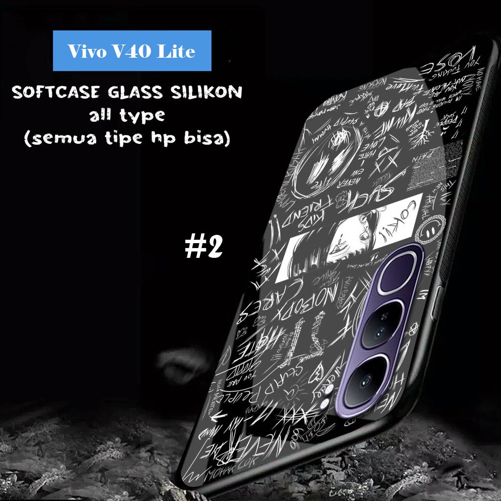 [FK-63] Softcase Kaca Glass Akrilik Silikon For - VIVO V40 Lite - Kesing VIVO V40 Lite Terbaru - Kes