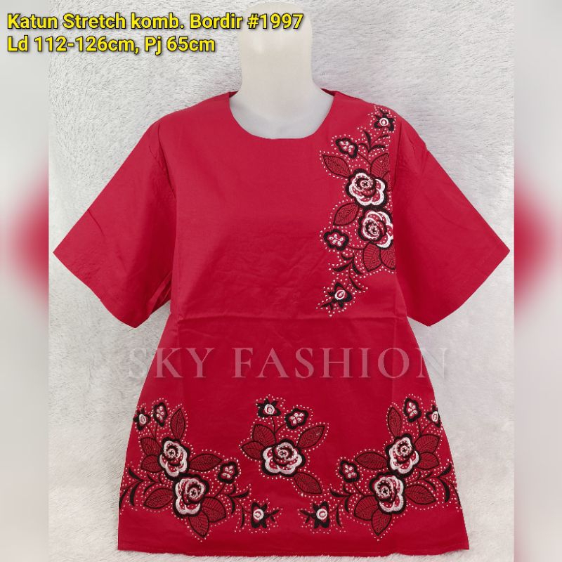 BLOUSE MERAH WANITA/BAJU ATASAN JUMBO WANITA #1974