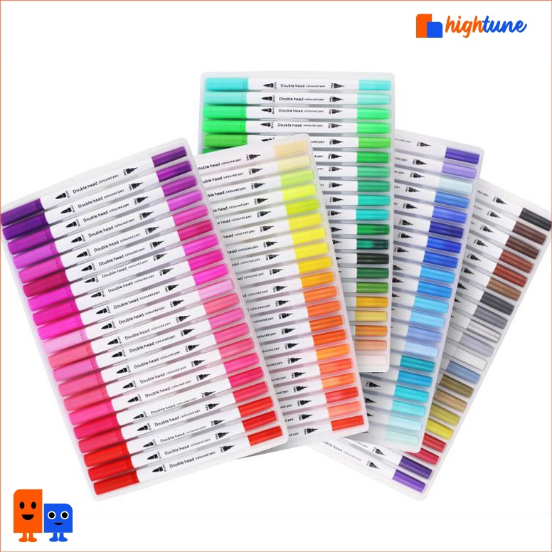 

KODE M29T Hightune 12366112 Spidol Warna Set Brush Pen double tip drawing pen