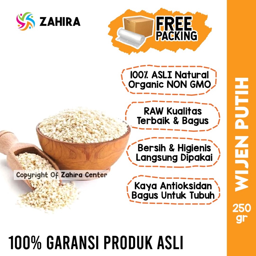 

BIJI WIJEN PUTIH 250Gr Kualitas Bagus WHITE SESAME SEEDS RAW Natural Premium Original