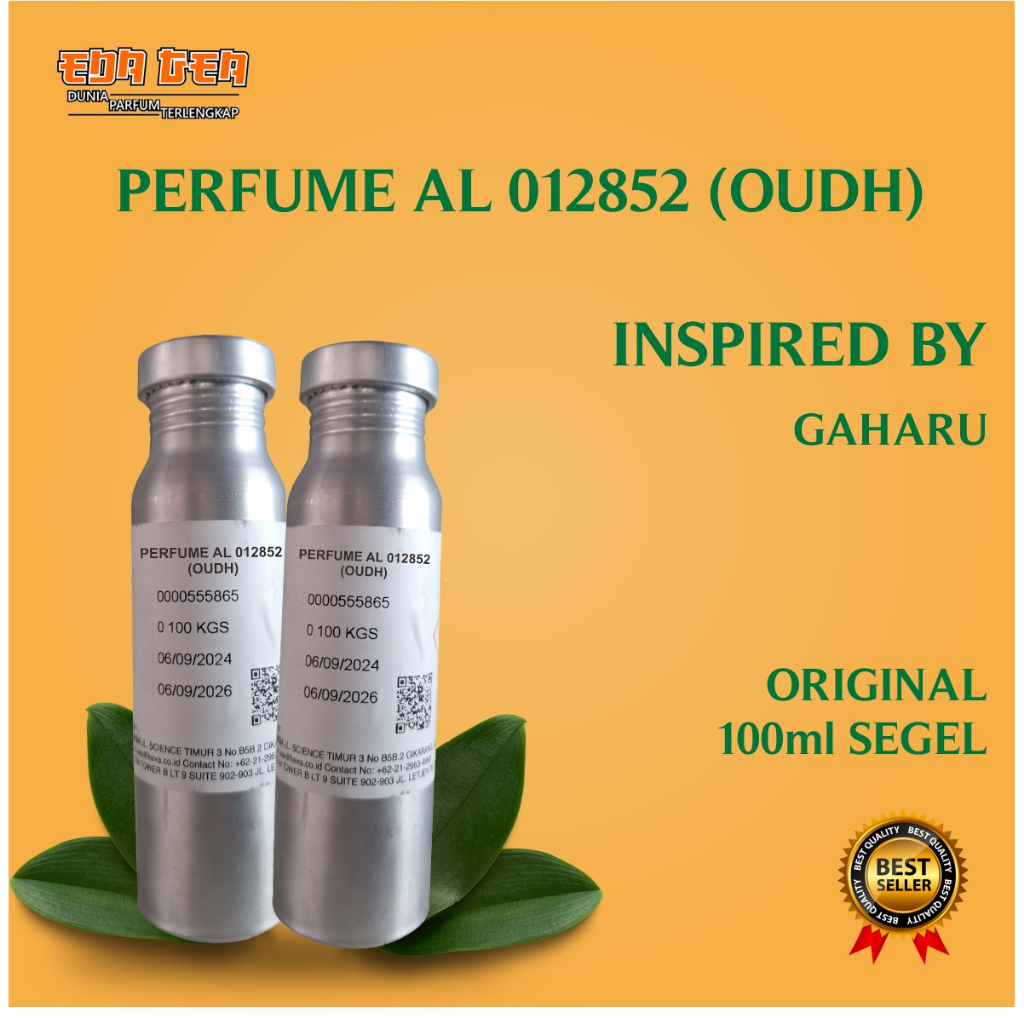 BIBIT PARFUM MURNI OUDH AL012852 | GAHARU | KEVA | 100ML | SEGEL