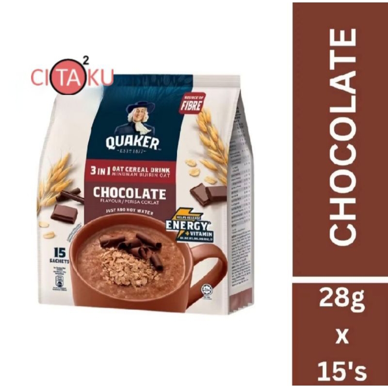 

Quaker 3 in 1 Chocolate Oat Cereal Drink Malaysia