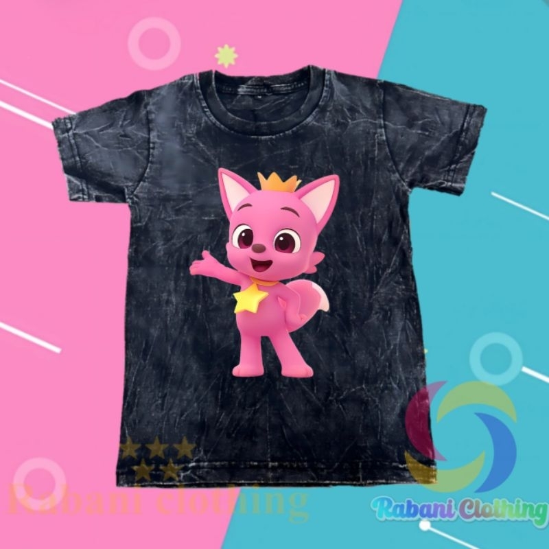 baju pinkfong kaos washed anak