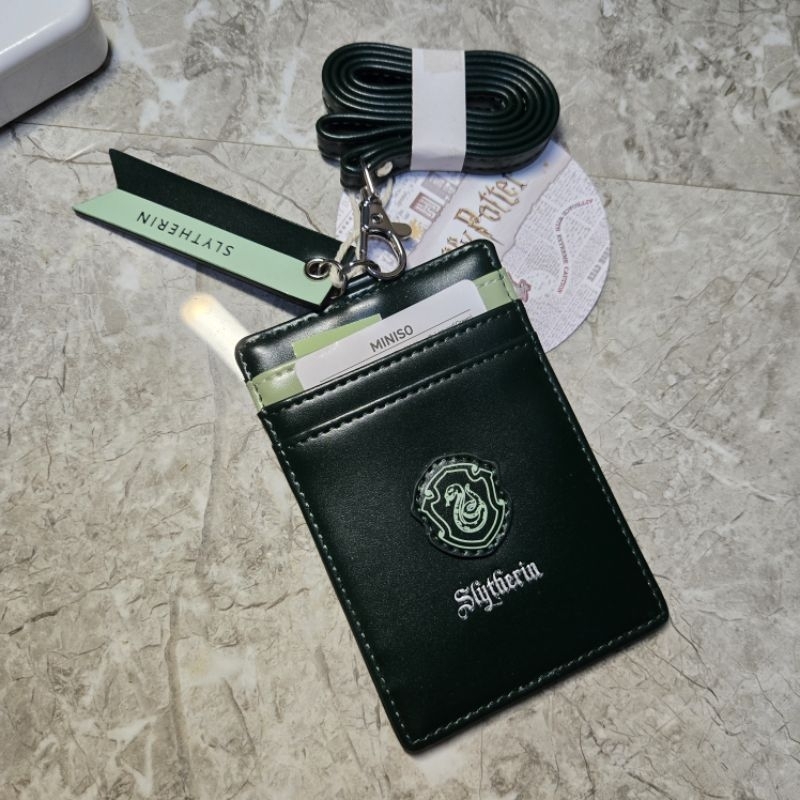 

(READY STOCK) HARRY POTTER x MINISO - CARD HOLDER with LANYARD GREEN SLYTHERIN