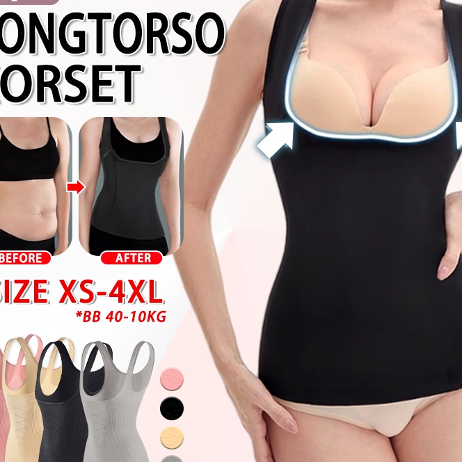 KF7 Korset Longtorso Seamless Tanktop Bra Dalaman Kebaya Korset Pelangsing Perut Korset Breast Lift 