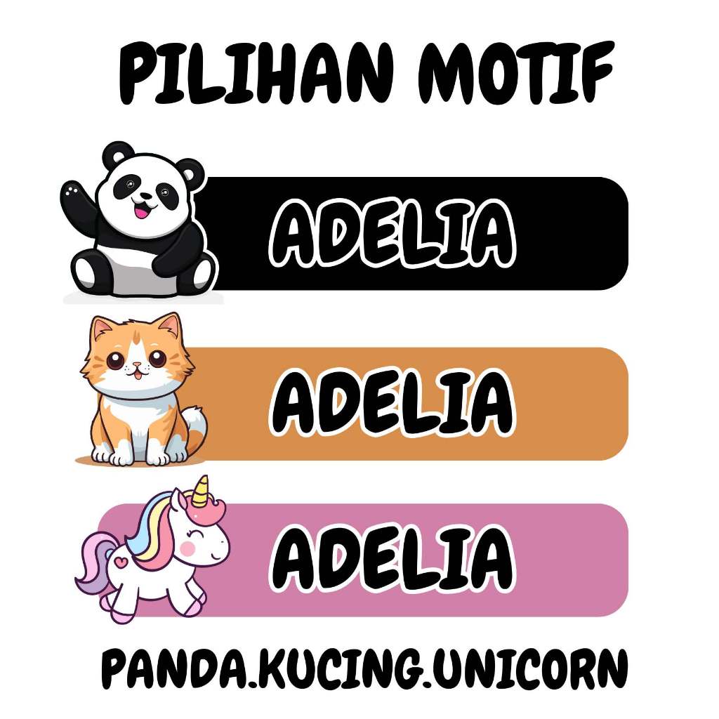 

Stiker Label Custom nama Lucu Stiker Label Custom isi 35 pcs