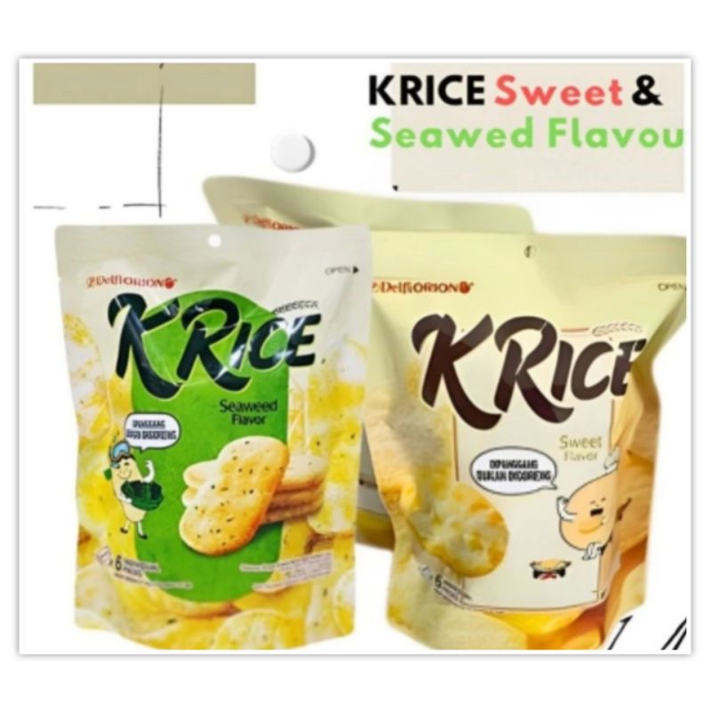 

Krice K rice Crackers Seaweed Sweet Flavour isi 6 dan 14 Snack Kerupuk Cemilan