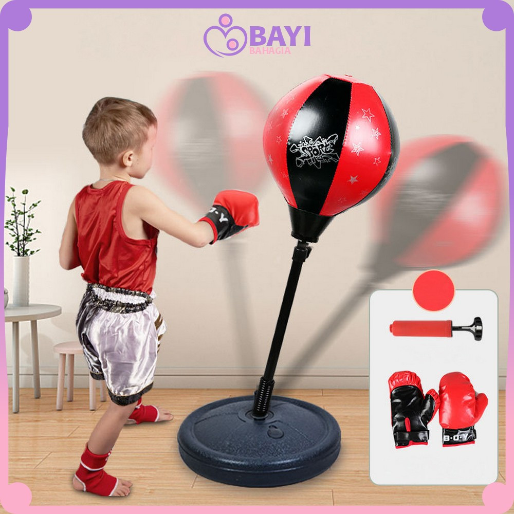 Mainan Alat Latihan Tinju Set Anak / Childrens Boxing Toys / Sarung Tinju Maenan Samsak Tinju / Spee