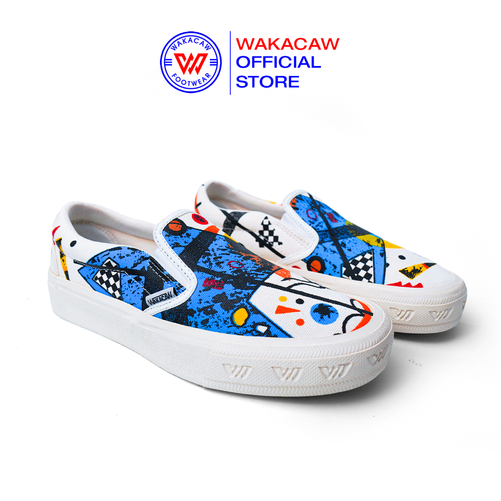 WAKACAW - Lamokote Off White Series Sepatu Wakacaw Sepatu Slip On Selop Casual Vulcanised Skate Boar