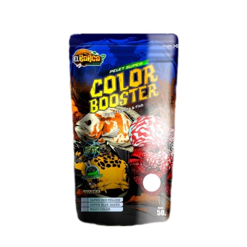 PELET SUPER COLOR BOOSTER BARCA Pakan Progress Pellet Ikan Channa Chana Predator Warna Merah Biru Ku