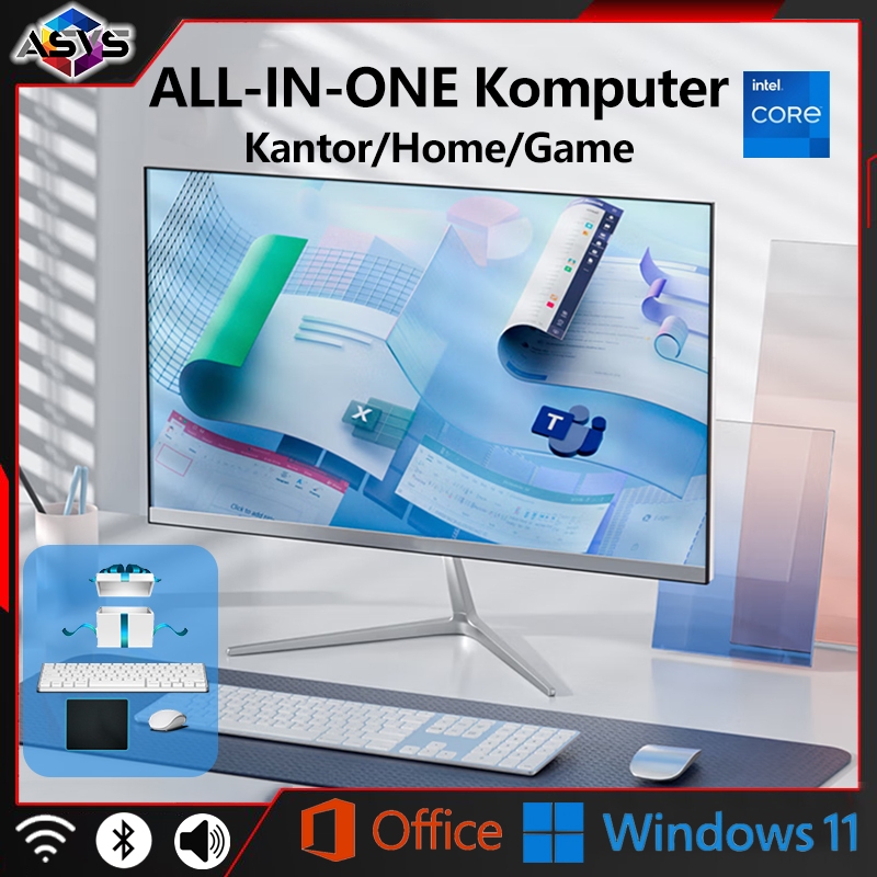 Komputer All-in-One Baru dengan Prosesor Intel Core i3 Generasi Ke-8, Memori 16GB, SSD 1TB, Layar 22