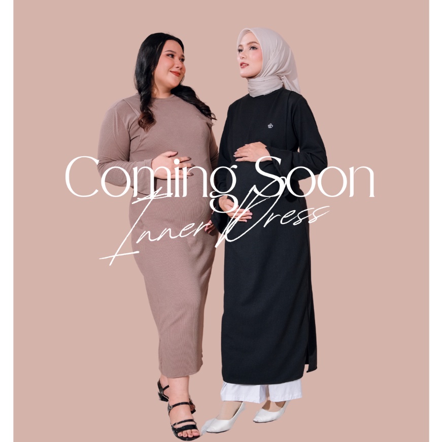 Termurah Momiasi  Luna Inner Dress Knit Premium Inner Dress Longsleeve  Inner Dress Lengan Panjang  
