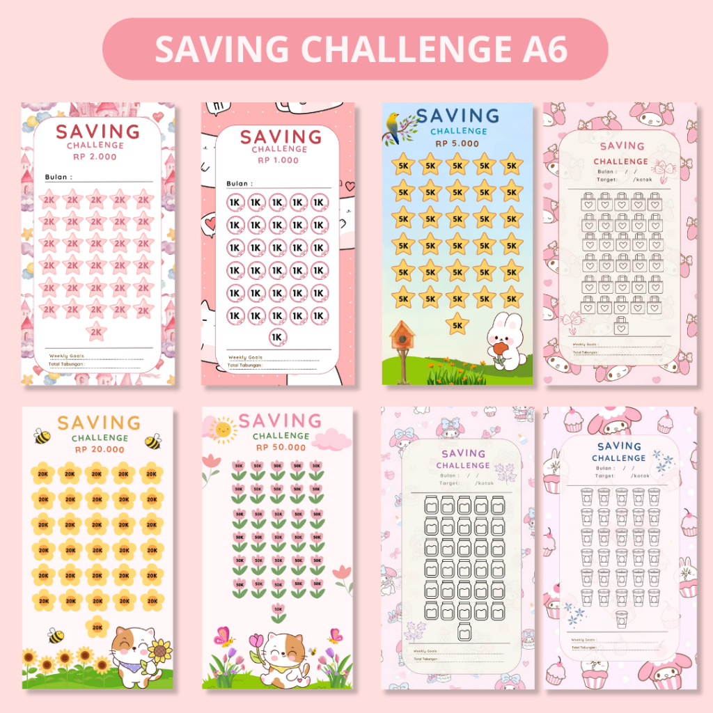 

(1PCS) SAVING CHALLENGE A6 TANTANGAN MENABUNG UKURAN A6 BUDGETING
