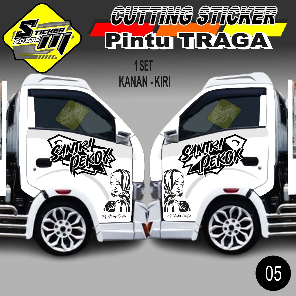 CUTTING STICKER PINTU SAMPING MOBIL PICKUP TRAGA  ,ELF DLL CAPLIN  05
