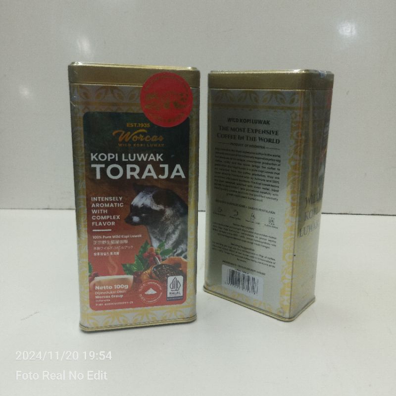

RB [TIN CAN] Worcas Wild Kopi Luwak Kemasan Kaleng 100% Kopi Luwak Liar Tin Can Gold Worcas Wild