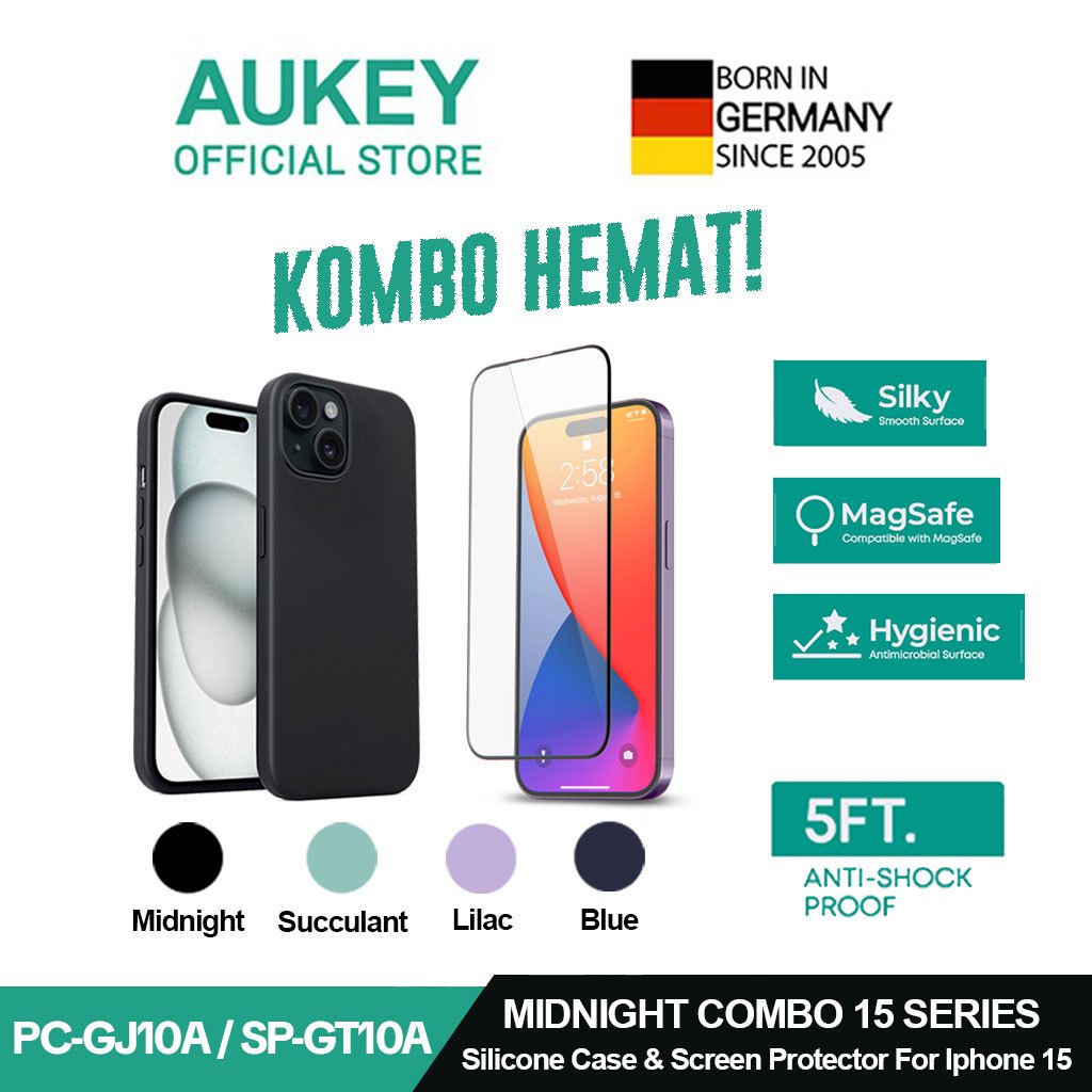 AUKEY iPhone 15 Premium Silicone Case PC-GJ10A with MagSafe Casing Hp