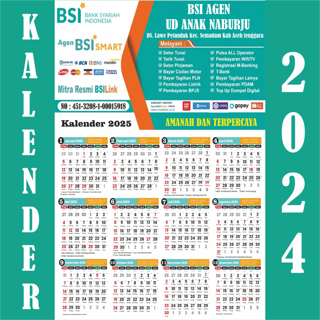 

Kalender Agen BSI 2025