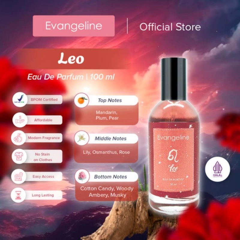 ❤ATASHOP❤ EVANGELINE EAU DE PARFUM ZODIAK LEO 50ML