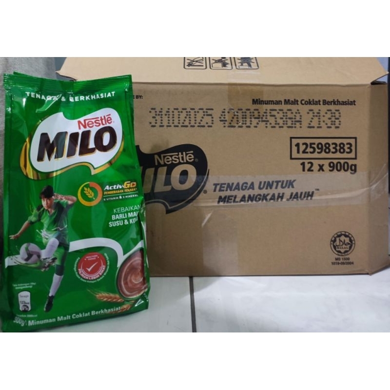 

Milo Activ-Go Nestle Malaysia 1 kotak isi 12 bungkus x 900 gr