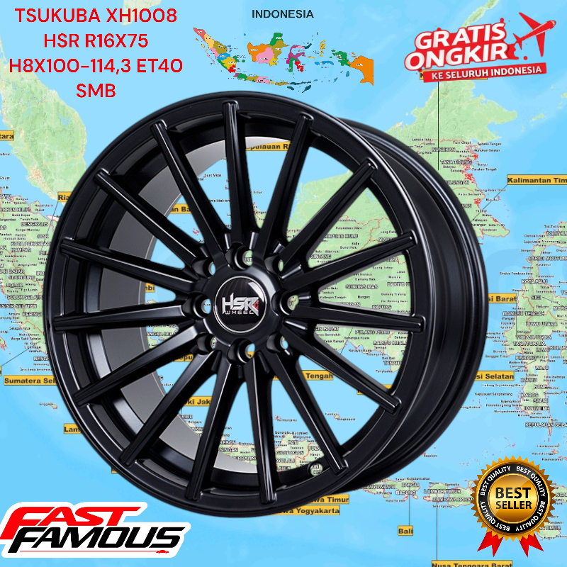 velg hsr tsukuba r16 baut 4 untuk mobil city vios corolla kijang mobilio ayla calya jazz dll velg hs