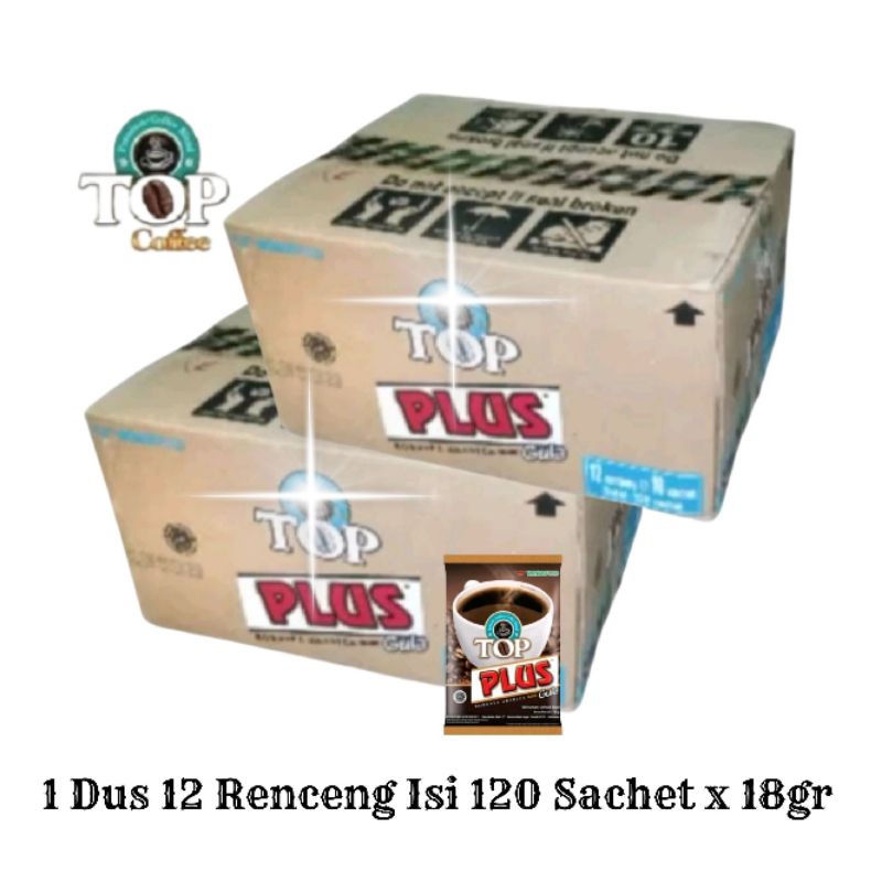 

Kopi Top Plus Gula 1 Dus 12 Renceng isi 120 Sachet x 18gr