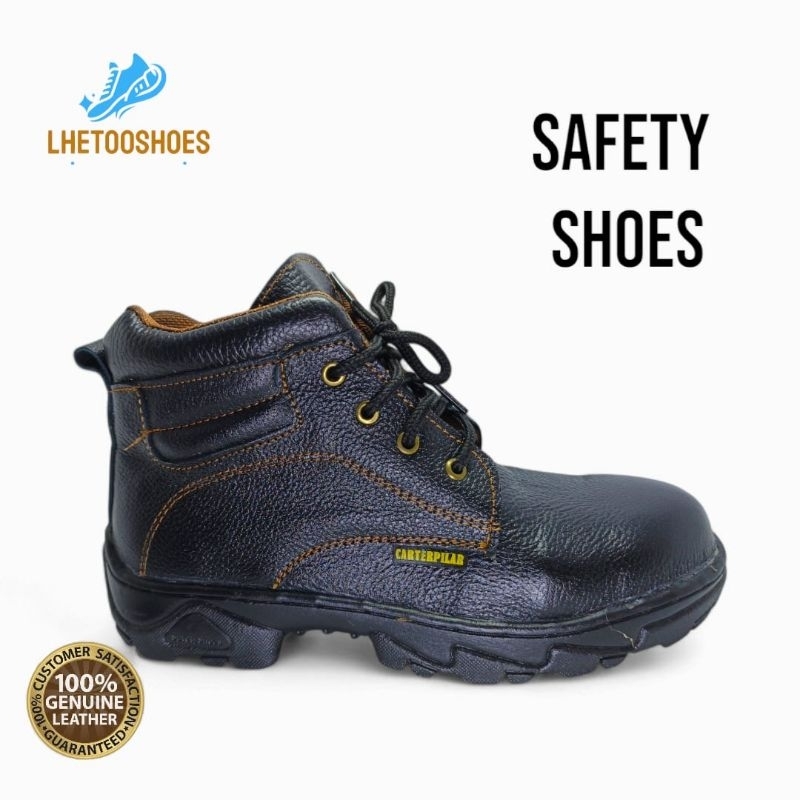 sepatu pria safety boots ujung besi kulit asli kitchen proyek caterpillar