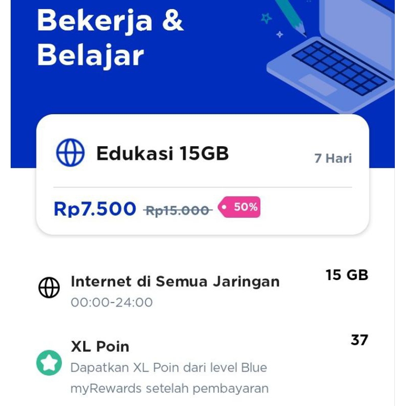 Config Edukasi XL | 1 Bulan